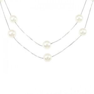 Tasaki Akoya Pearl Au750 White Gold Necklace